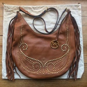 Michael Kors Rhea Studded Fringe Shoulder Bag